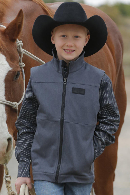 Cinch Boy's Softshell Vest Charcoal