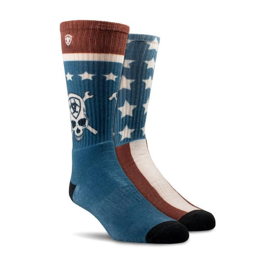 Ariat Work Faded Stars & Stripe Socks