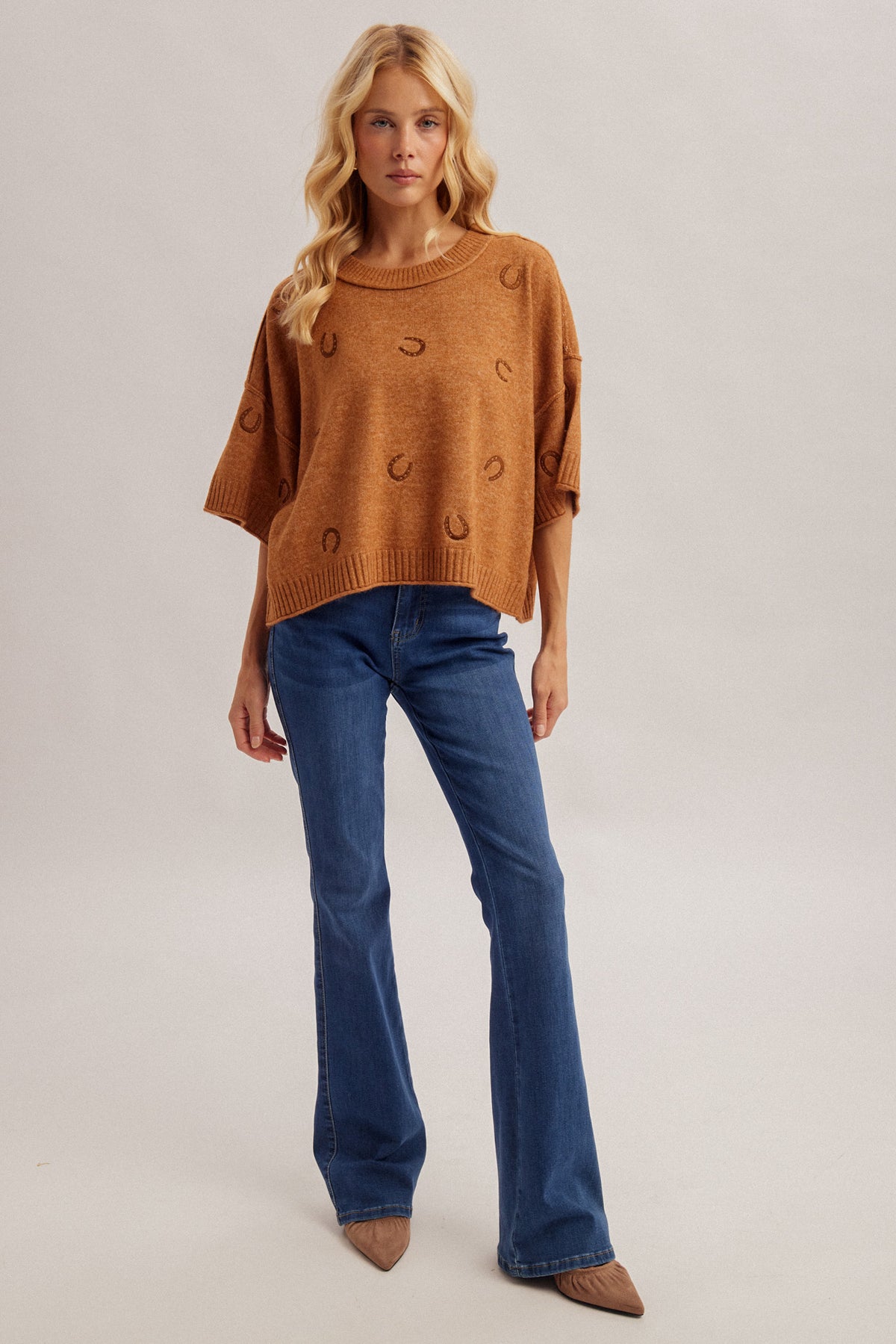 H&T Horse Shoe Sweater Cinnamon