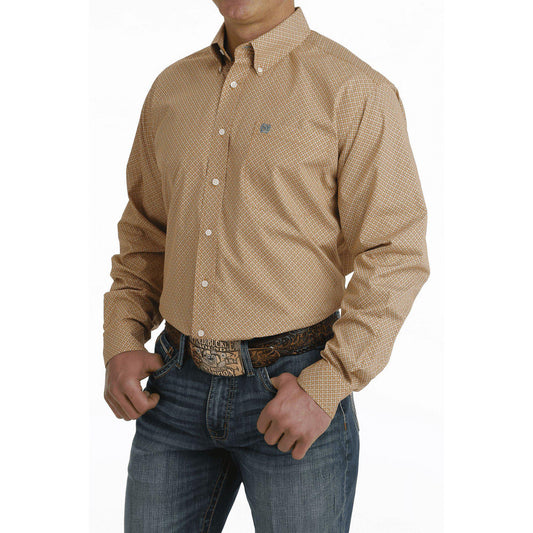 Cinch Men's Rust Geo Print Shirt