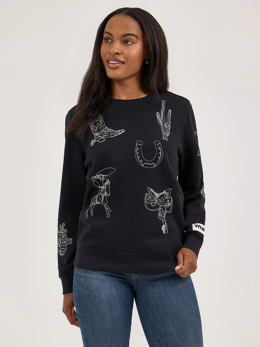 Wrangler Black Western Icon Pullover