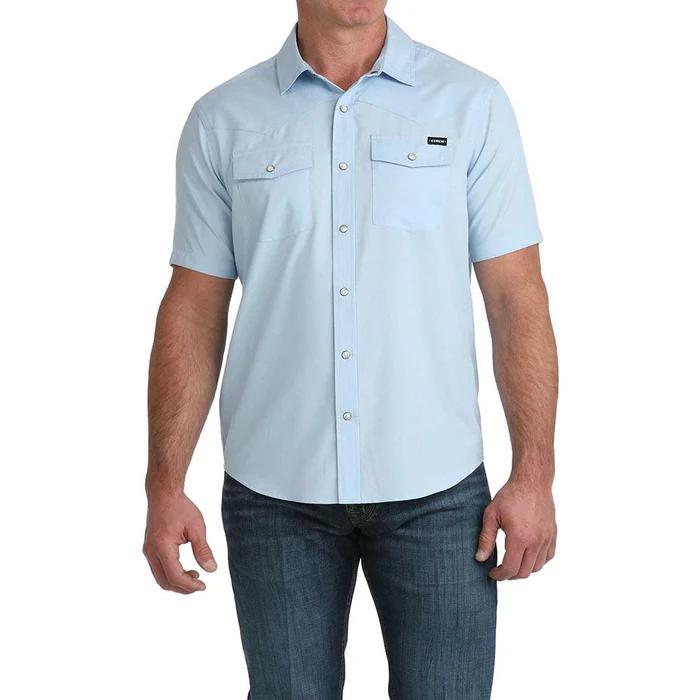 Cinch Short Sleeve Lt Blue Camp Shirt