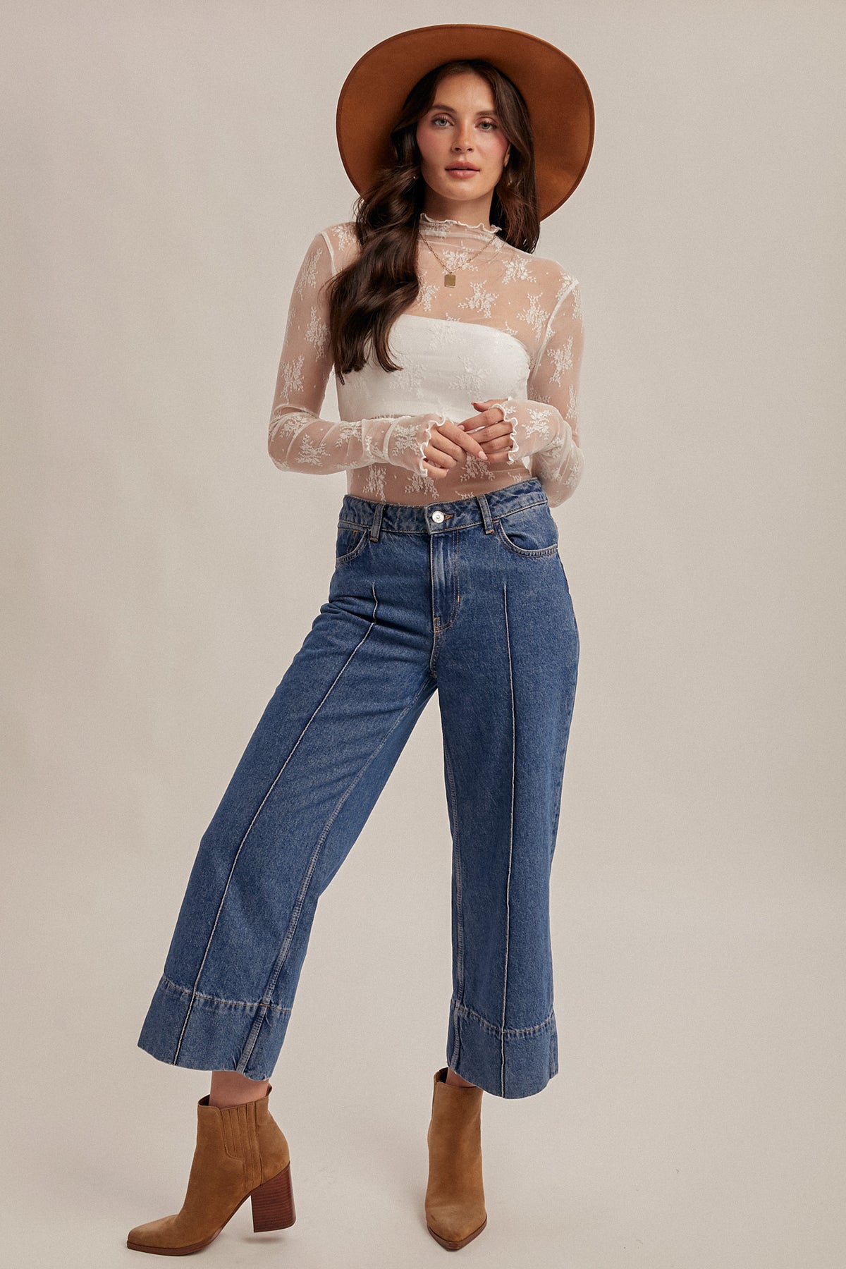 H&T White Lace Mesh Top