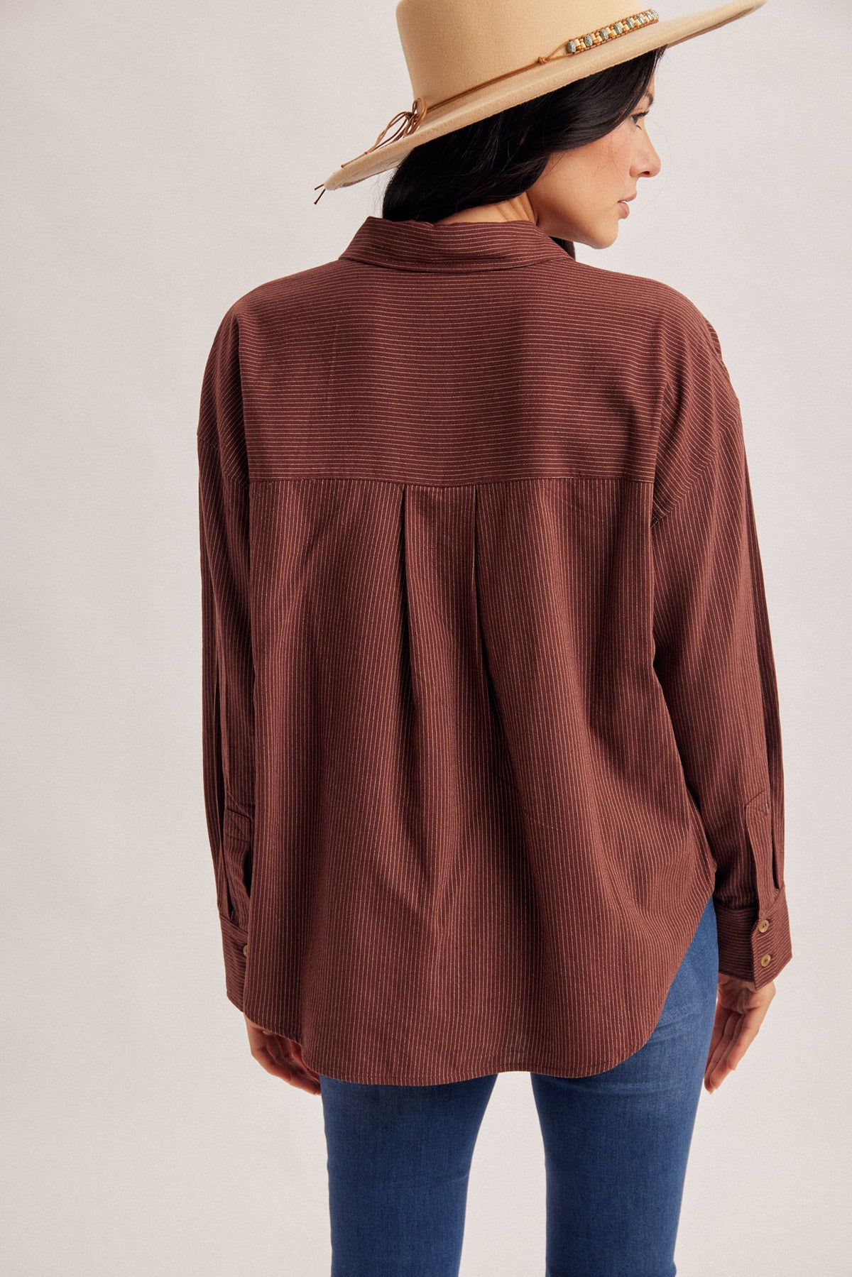 H&T Brown Pin Stripe Shirt