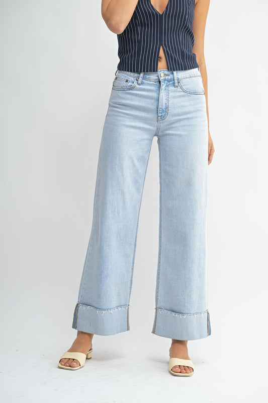 JBD Cuffed Wide Ankle Jean Vintage