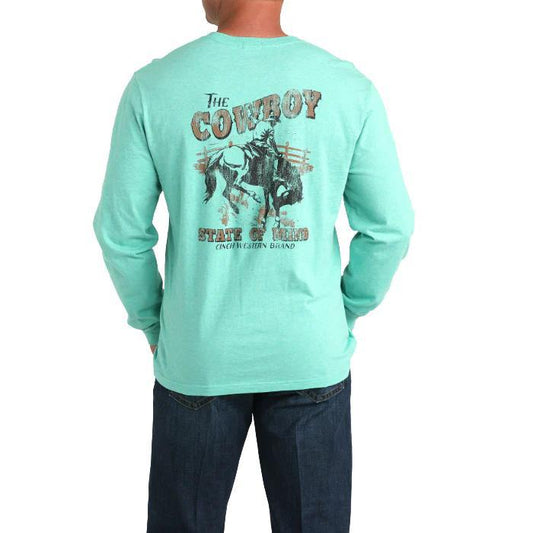 Cinch Turquoise LS Graphic Tee
