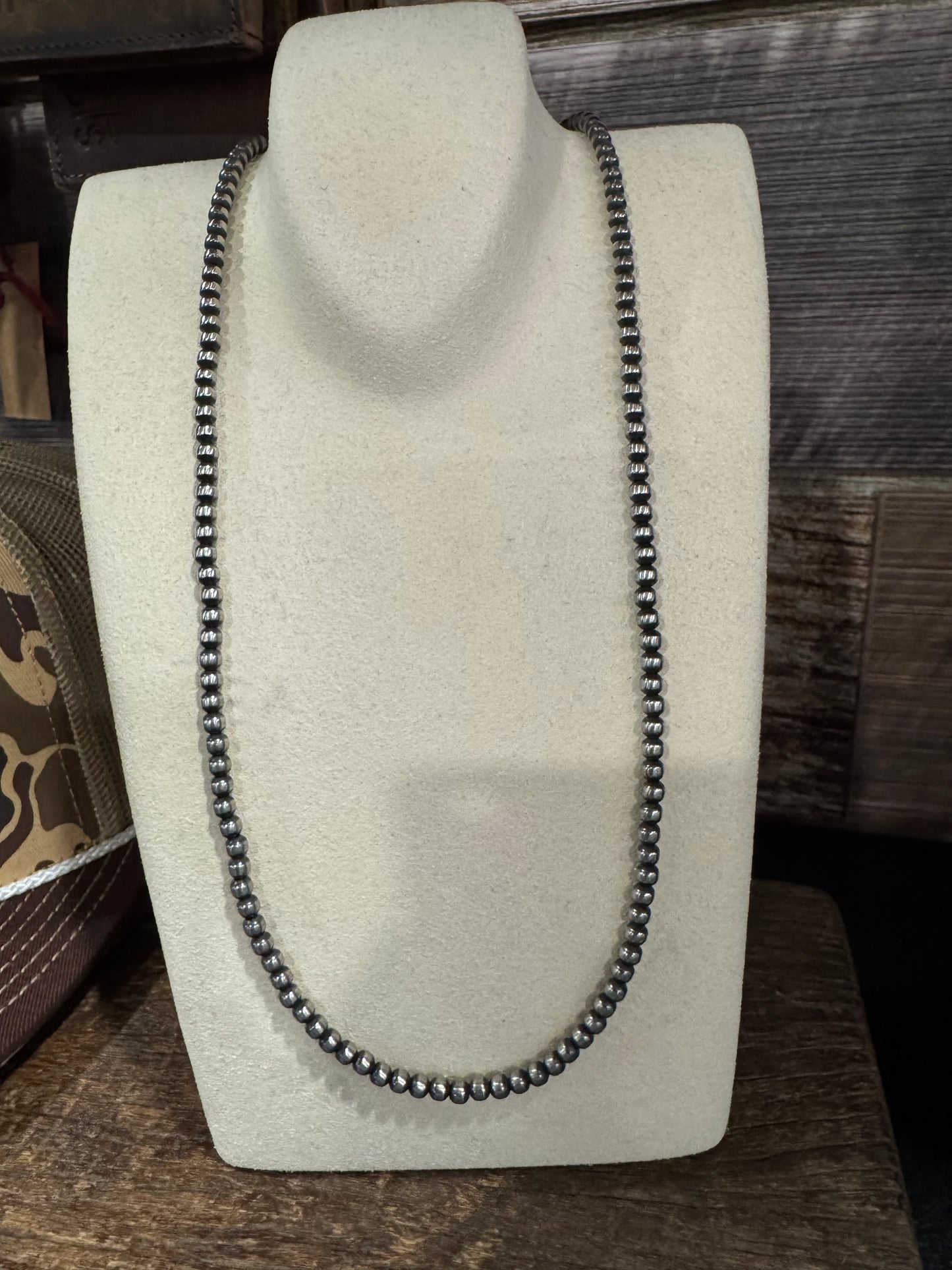 22" 4mm Navajo Pearl Necklace