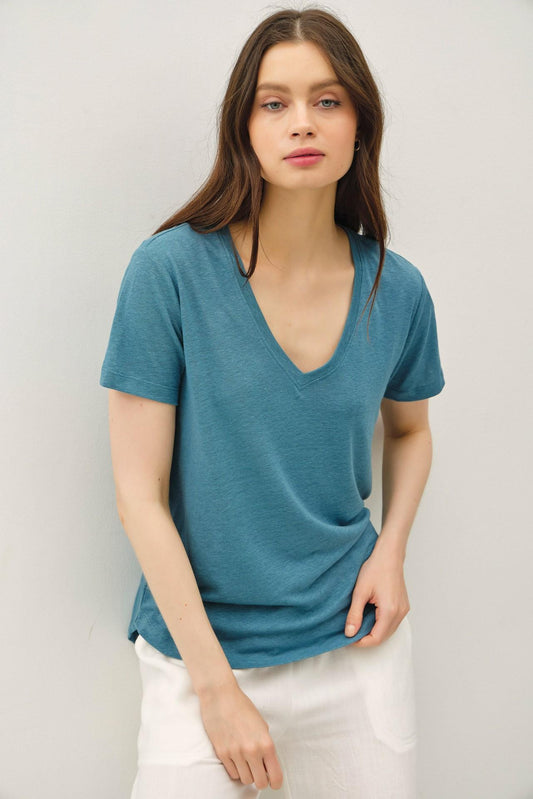 Be Cool Ultra Soft V-neck T-shirt Teal