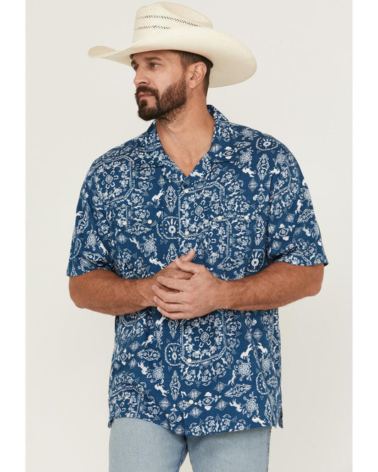 Wrangler Blue Western Print Shirt