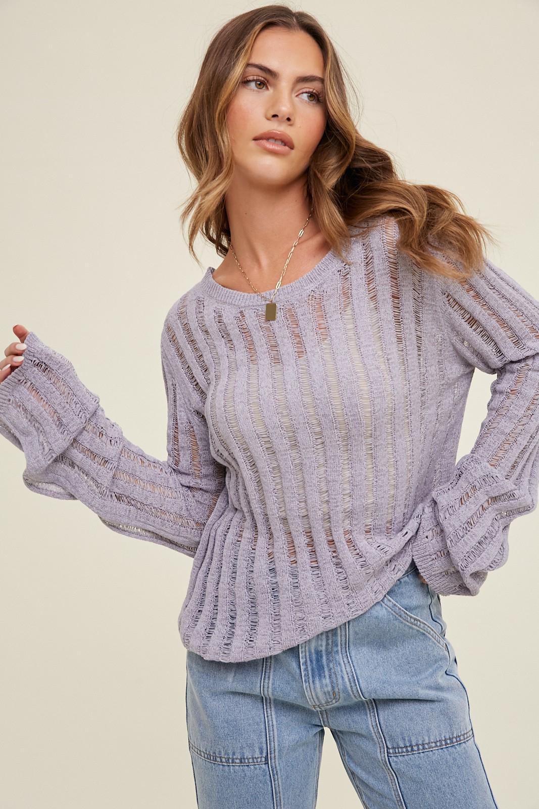 Lavender Semi Sheer Sweater