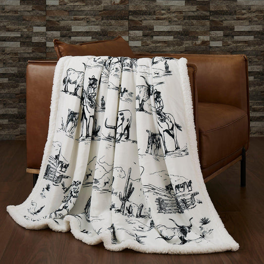 Hi End Sherpa Ranch Life Blanket