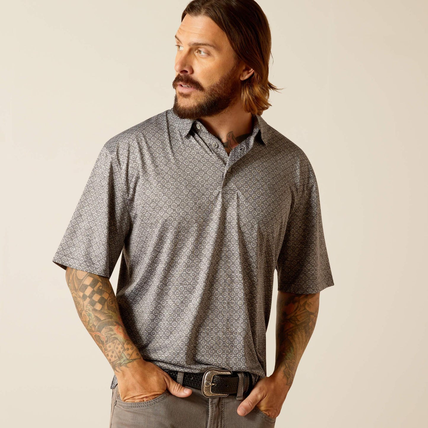 Ariat Charger Polo Micro Chip