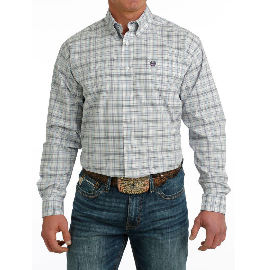 Cinch Men's Purple Plaid Shirt
