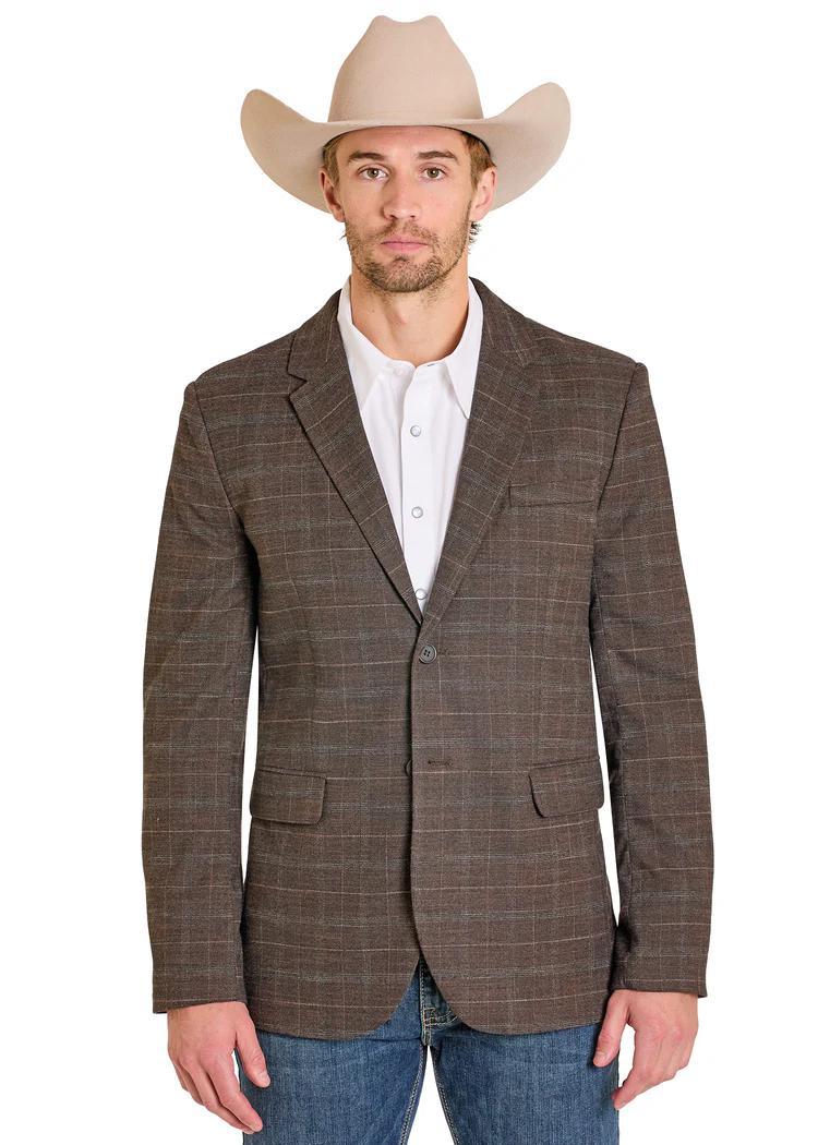 Rock&Roll Dark Brown Plaid Sports Coat