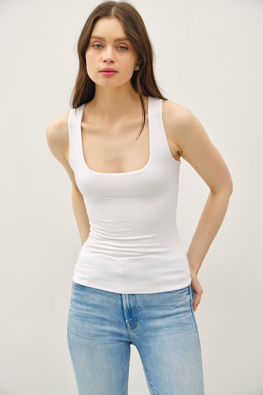 Be Cool Off White Ultra Soft Double Lined Tank