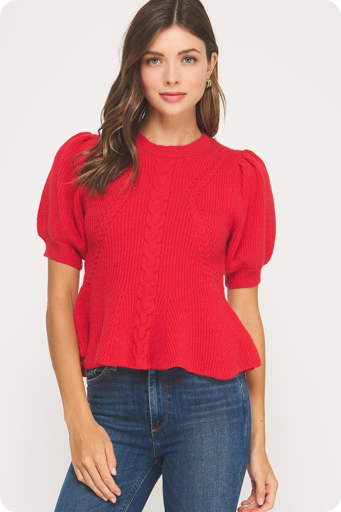 Strut&Bolt Flared Puff Sleeve Top