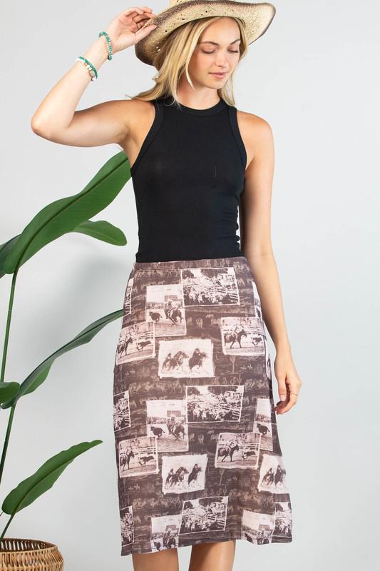 Avery Kylie Mocha Mesh Skirt