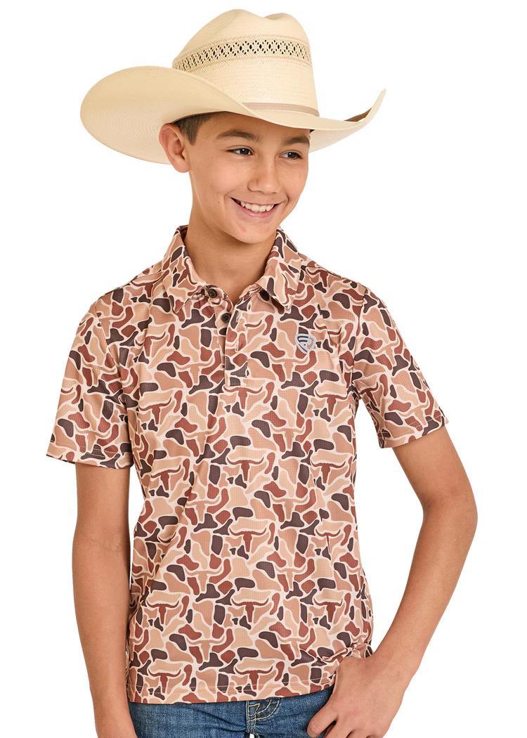 Rock&Roll Bulls Skull Camo Polo