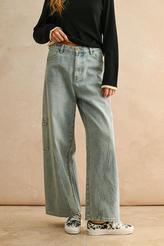 Miou Muse Denim Utility Pocket Jeans