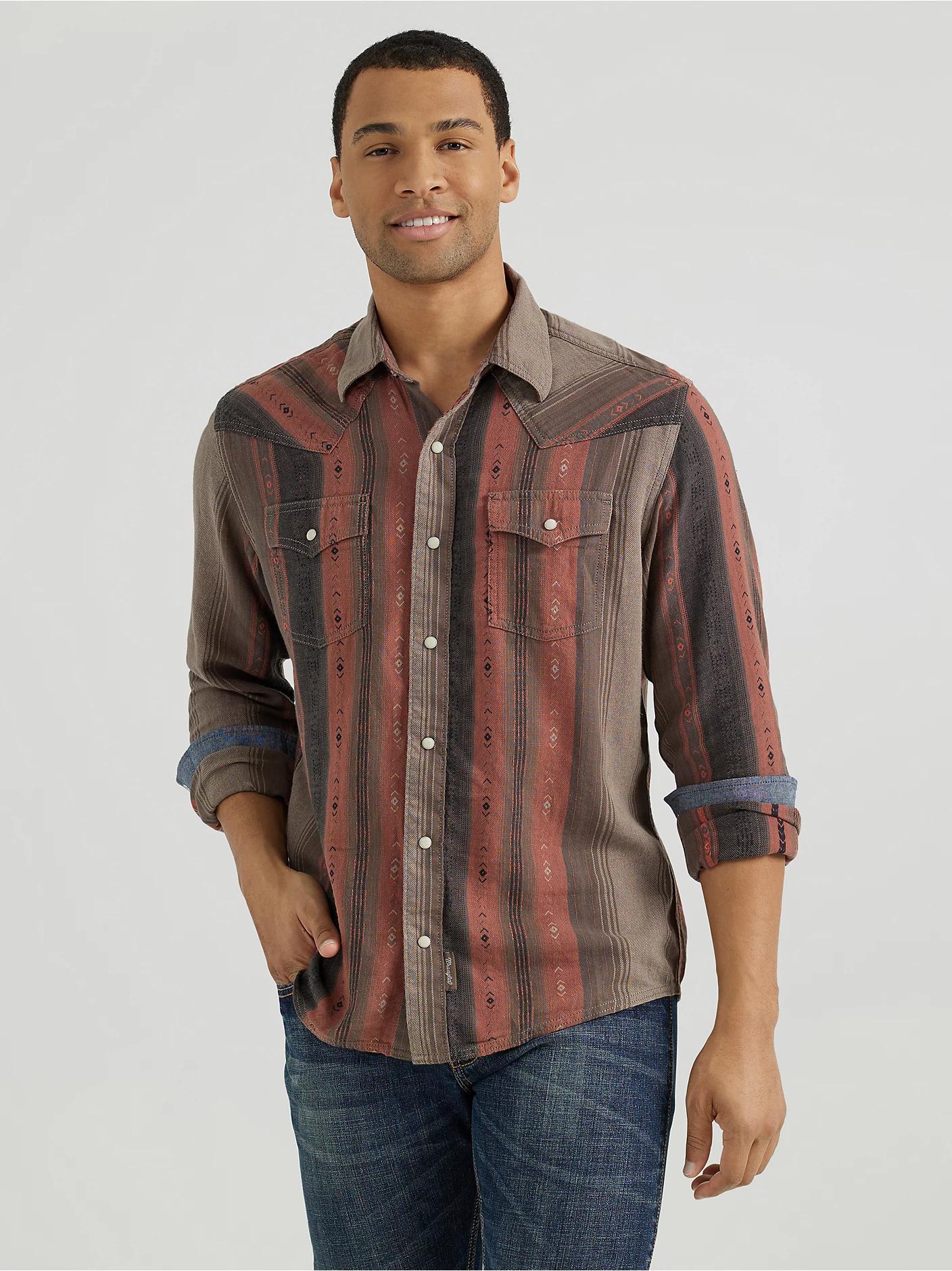 Wrangler Mens Retro Western Snap