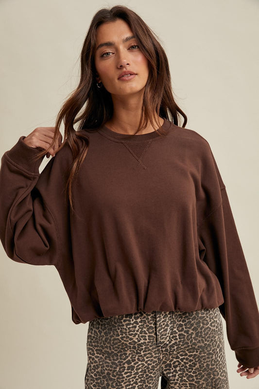 Wishlist Choco Bubble Hem Top