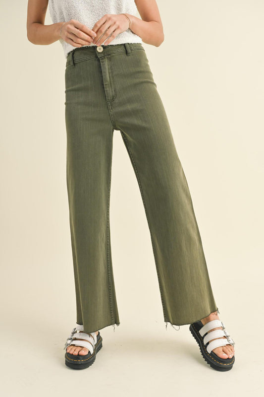 Miou Muse Olive Wide Leg Pants