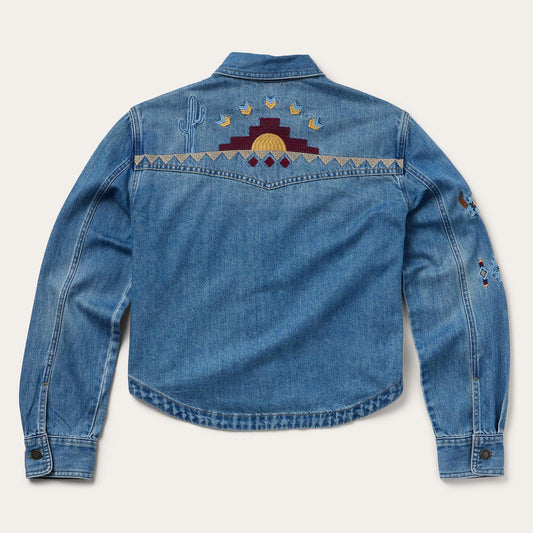 Stetson Applique Embroidered Denim Top