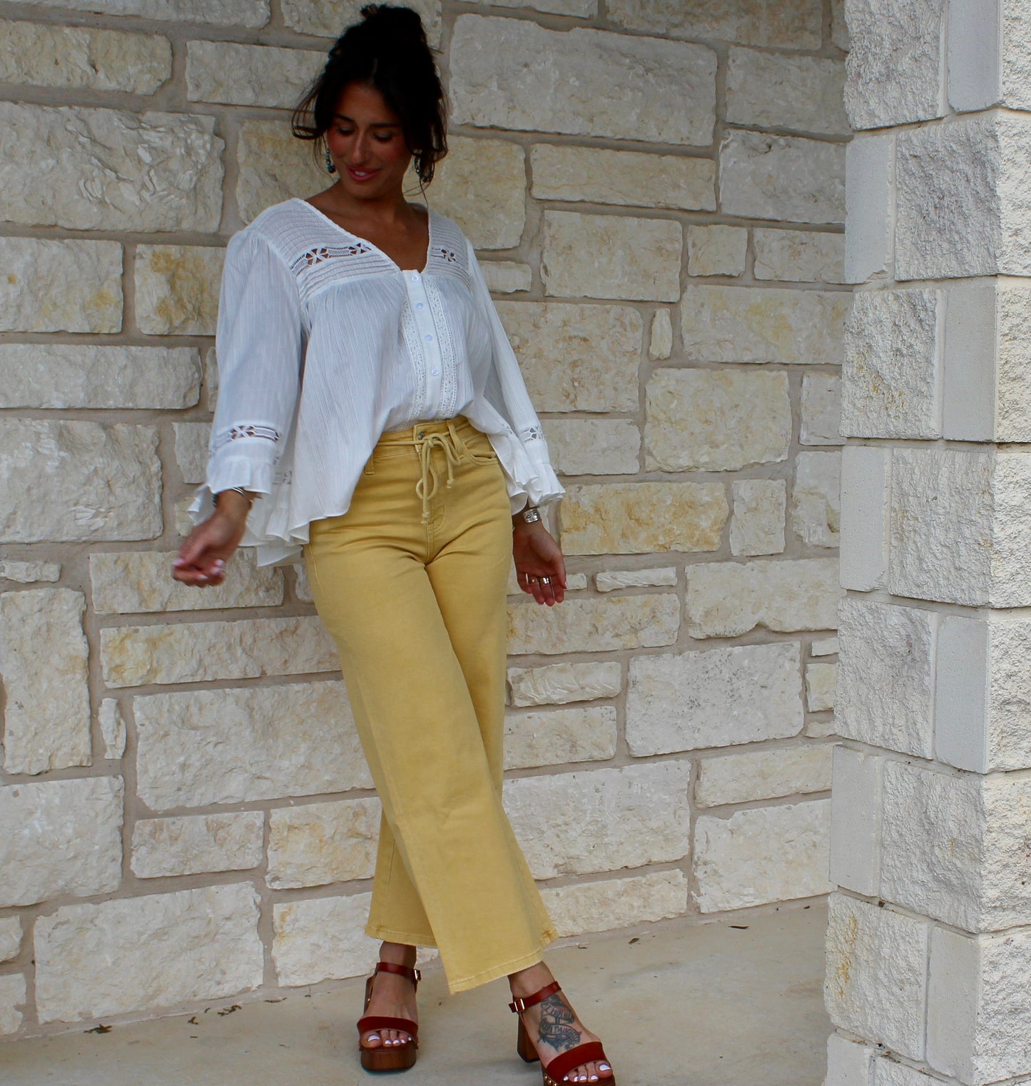 Vervet Marigold HR Drawstring Wide Crop