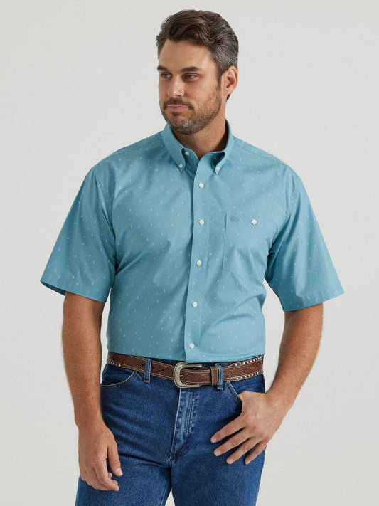 Wrangler Short Sleeve Blue Print Shirt