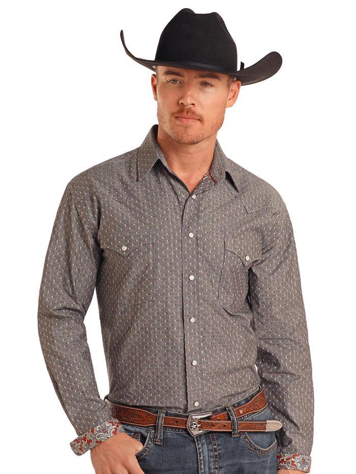 Panhandle Men's Grey Rough Stock Shirt