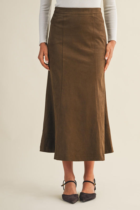 Mustard Seed Dark Oak Fluted Skirt
