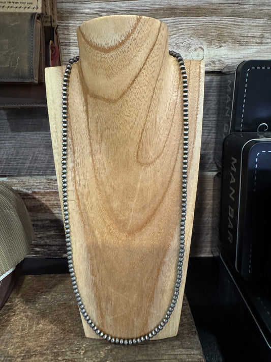 26" 4mm Navajo Pearl Necklace