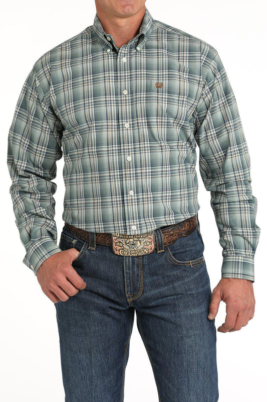 Cinch Green Plaid Shirt