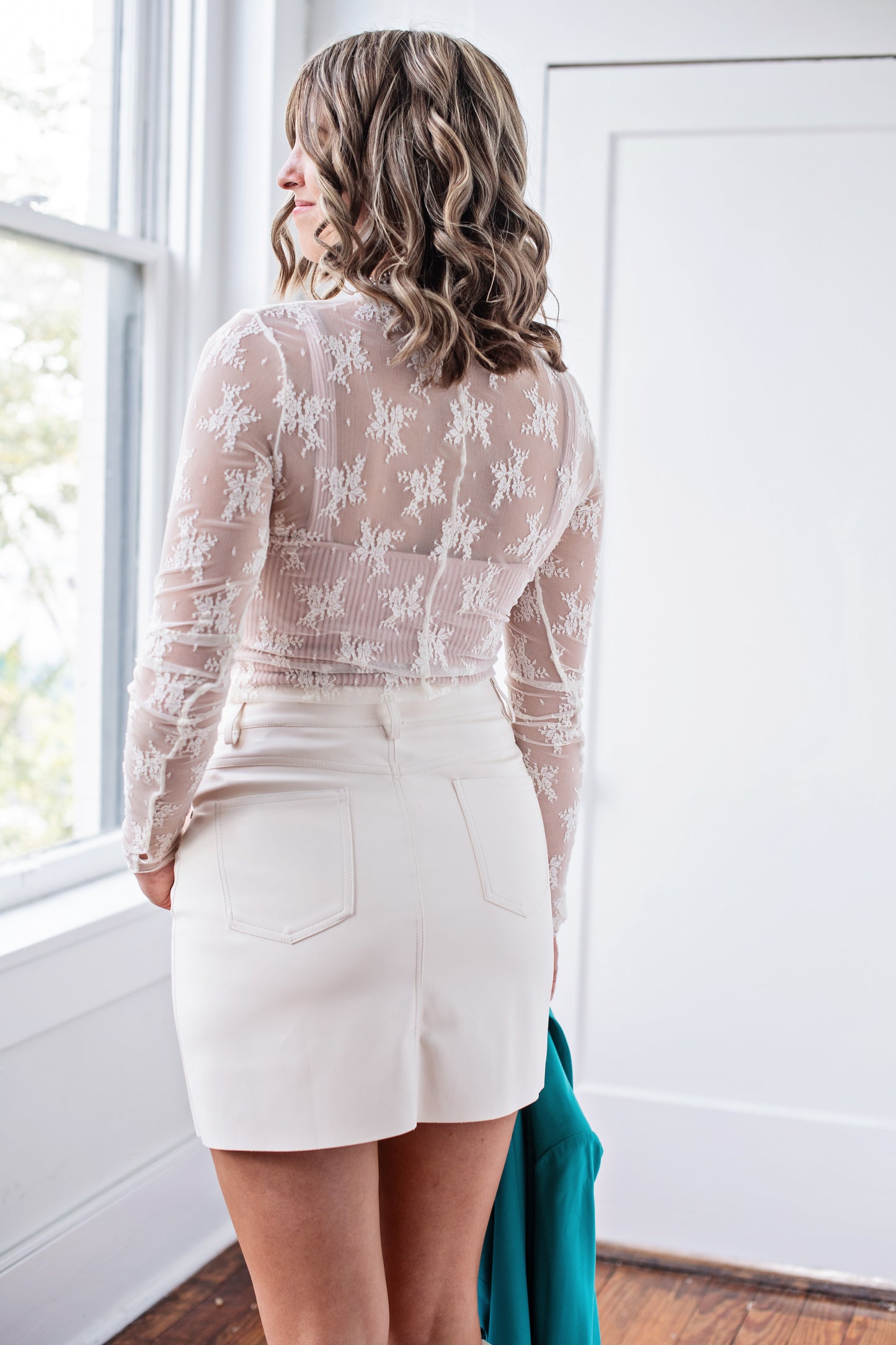 Ivory Lace Mesh Top