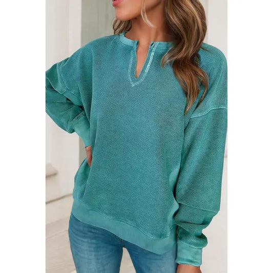 LDC Turquoise Drop Shoulder Swaetshirt