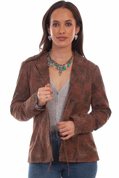 Scully Brown Suede Stitch Jacket