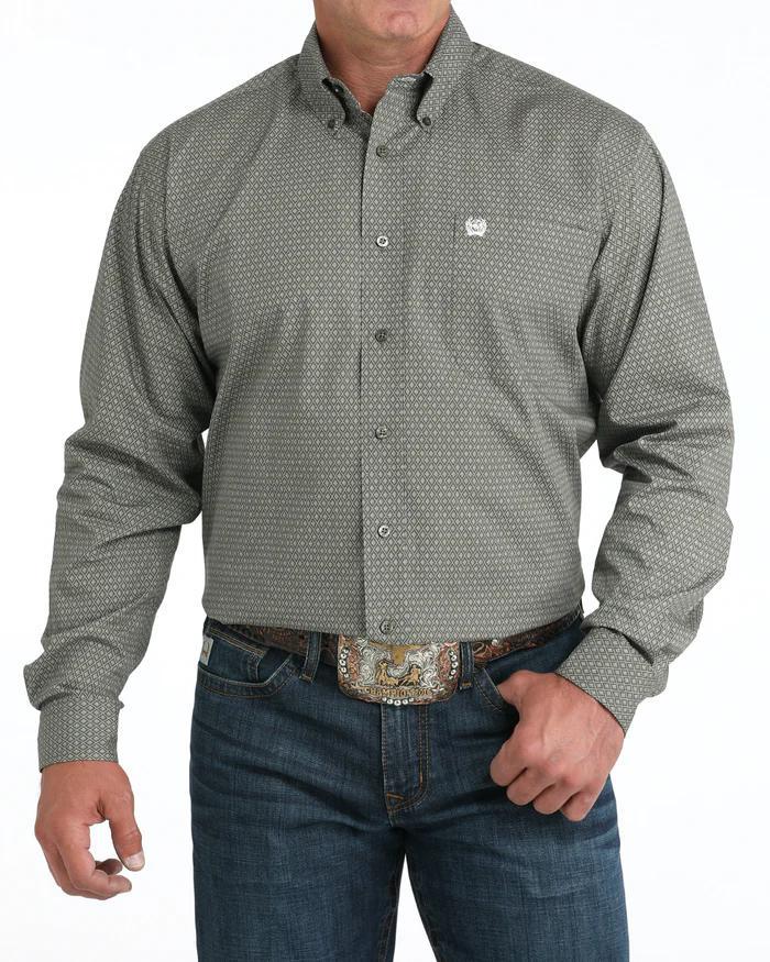 Cinch Olive Diamond Shirt