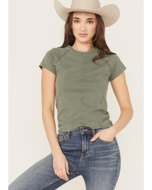 Rock&Roll Studded Tee Hunter Green