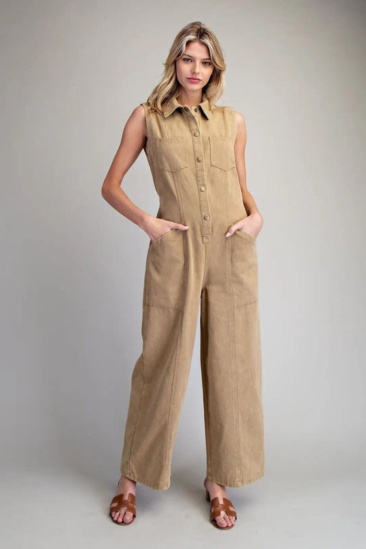 Eesome Front Snap Jumpsuit Coco