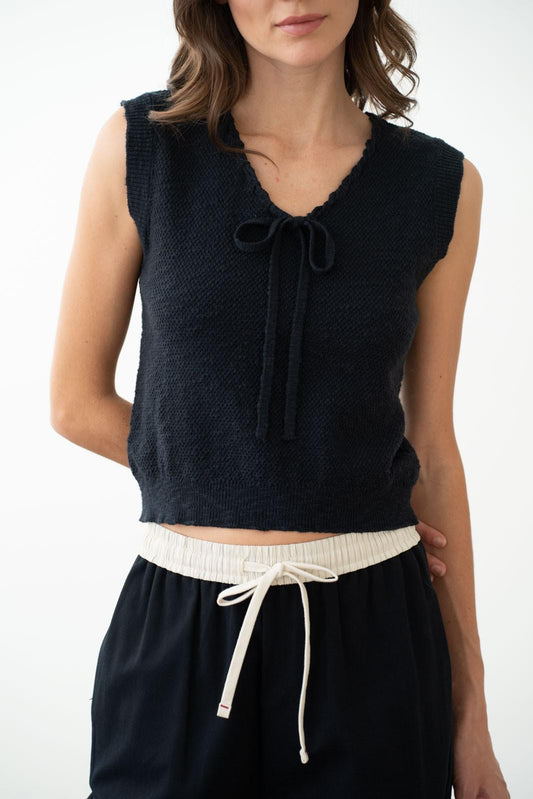 Elle Grey Navy Sweater Vest