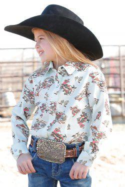 Cruel Girls Mint Western Snap Shirt