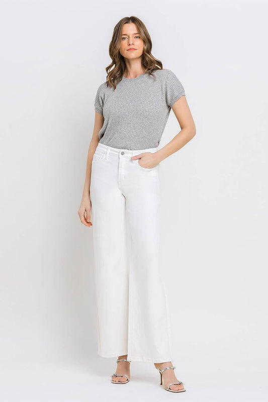 Vervet High Rise Wide Leg Jean White