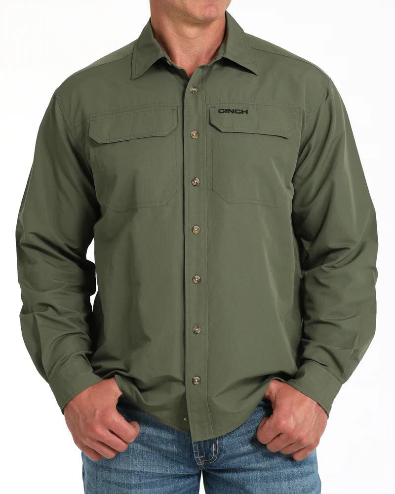 Cinch Olive Arena Flex LS Shirt