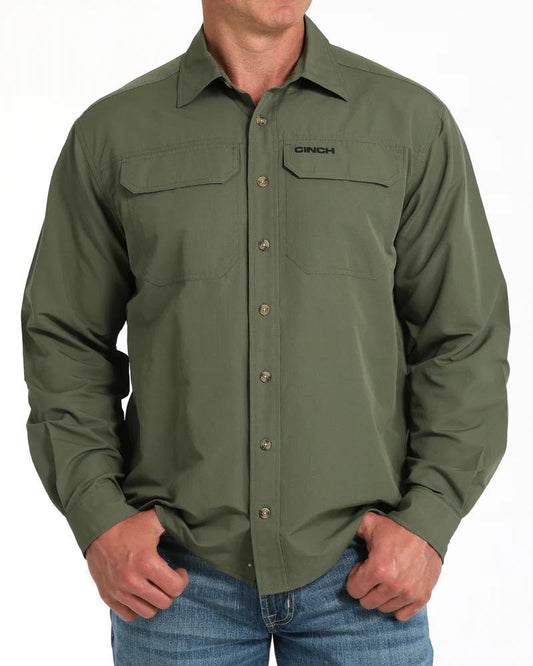 Cinch Olive Arena Flex LS Shirt