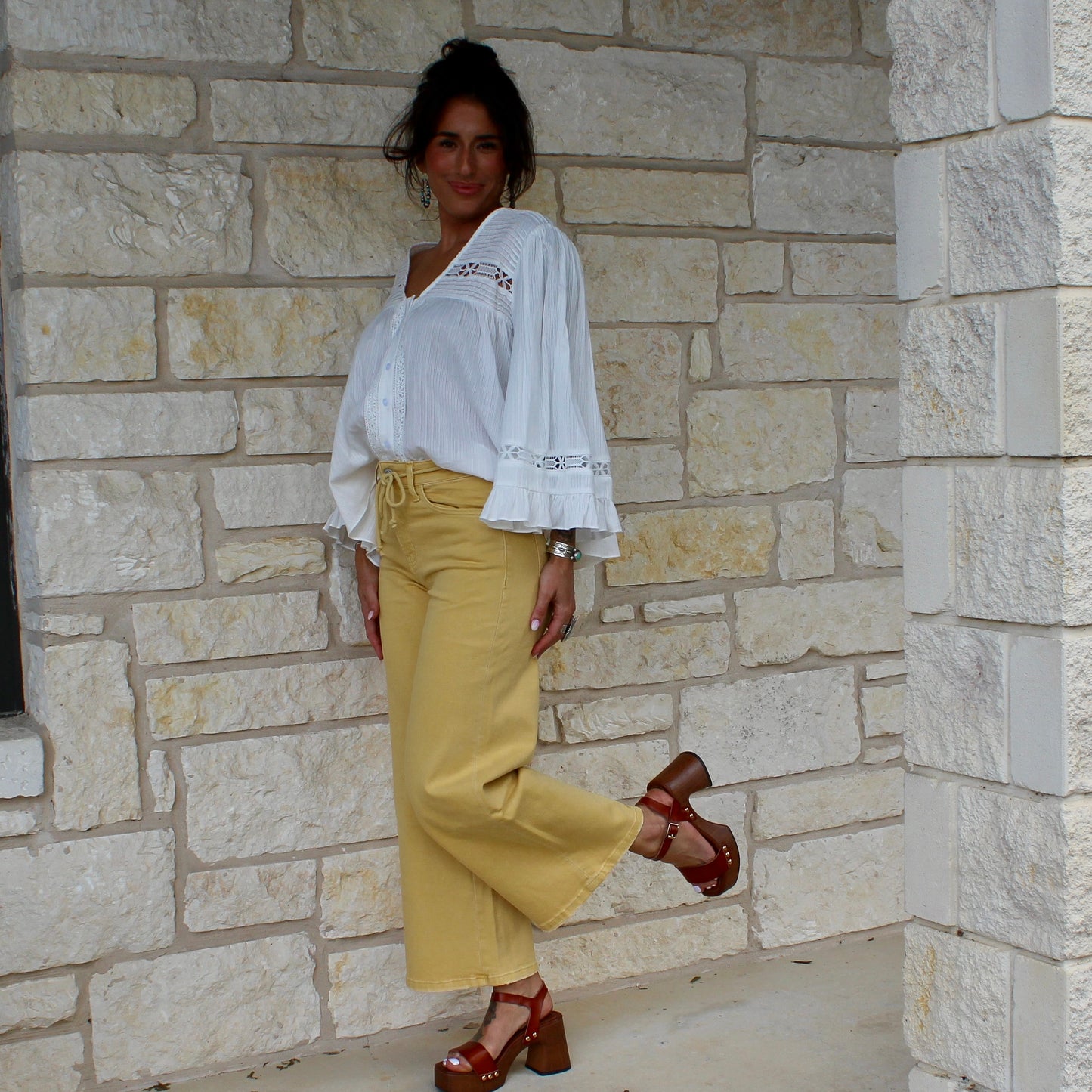 Vervet Marigold HR Drawstring Wide Crop