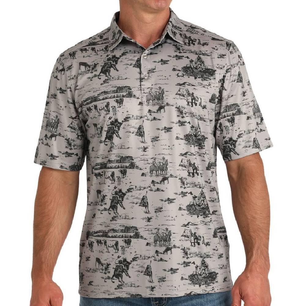 Cinch Grey Western Polo
