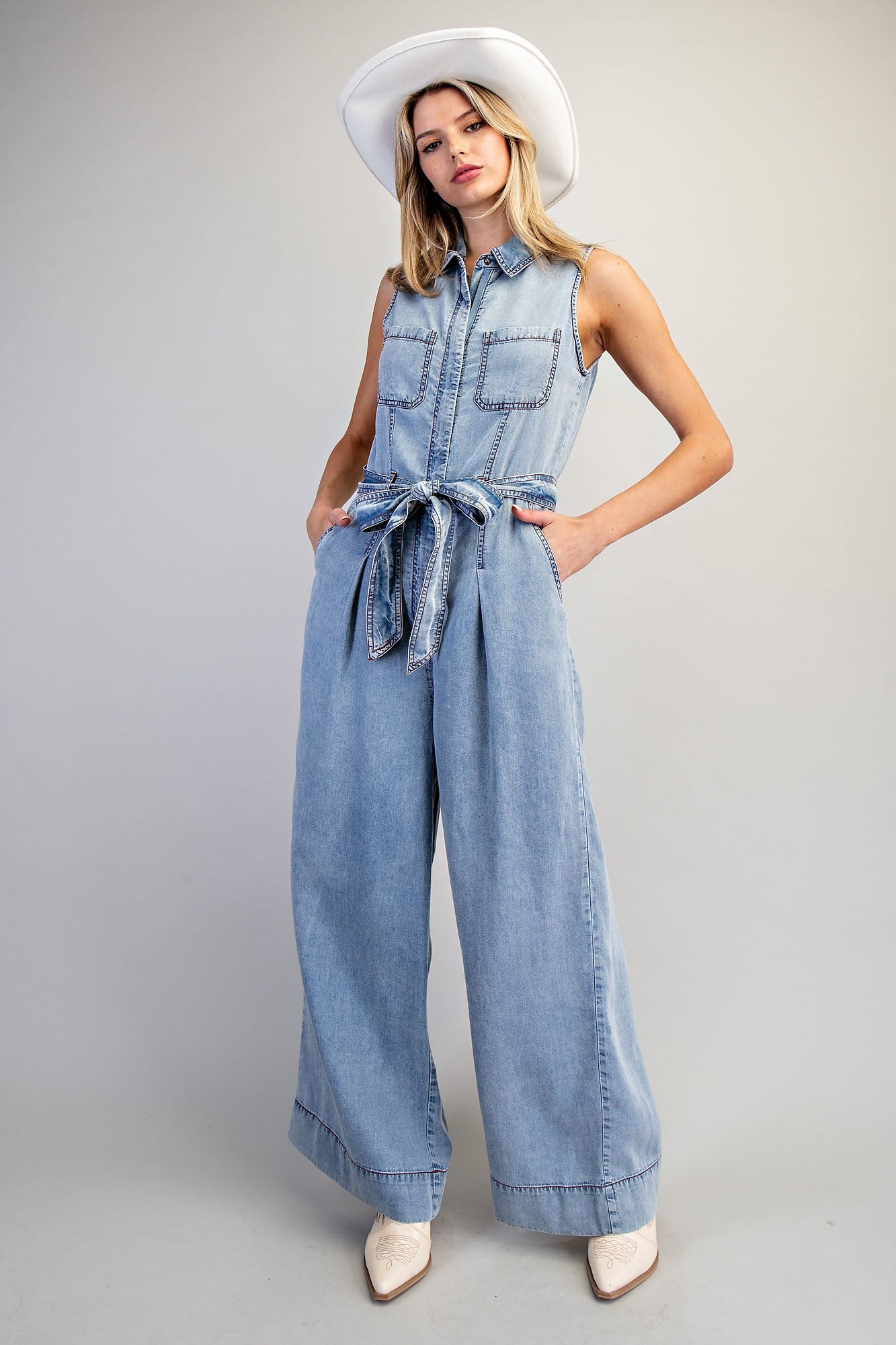 Eesome Denim Zipper Jumpsuit