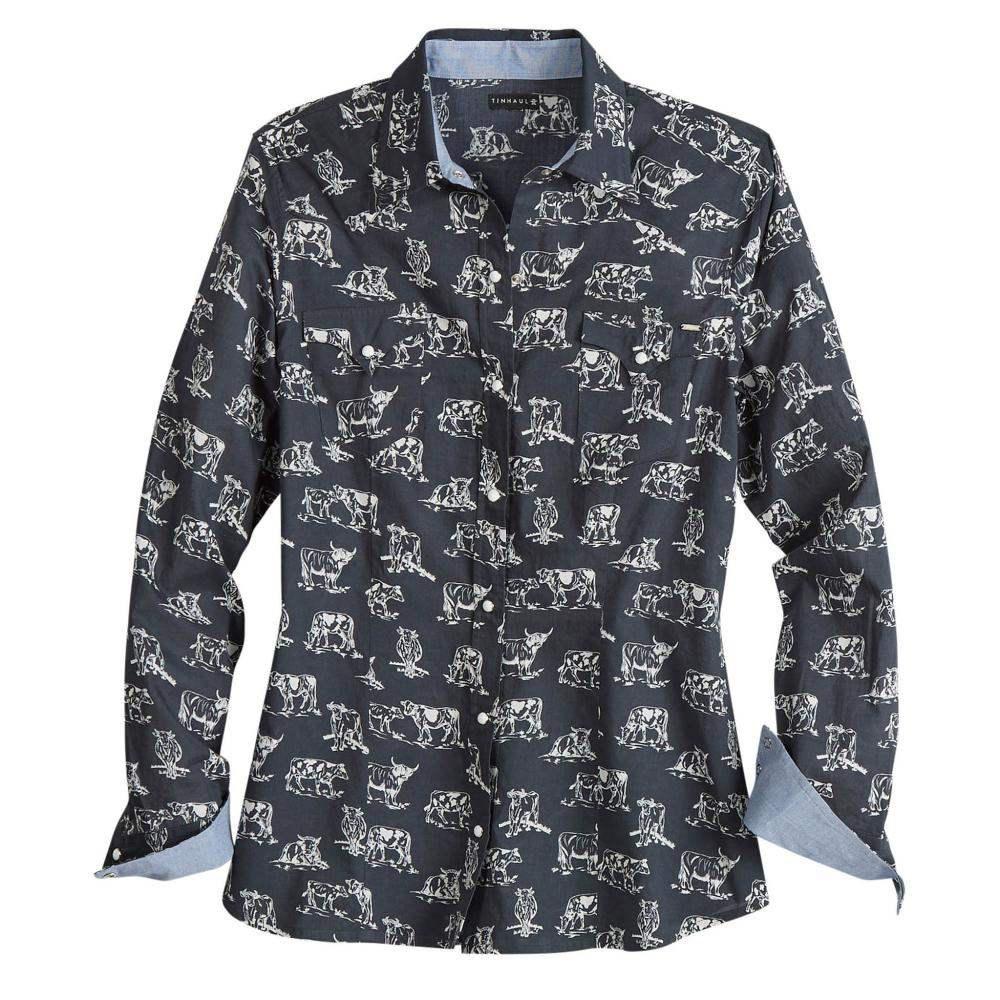 Tin Haul Cow Toile Shirt