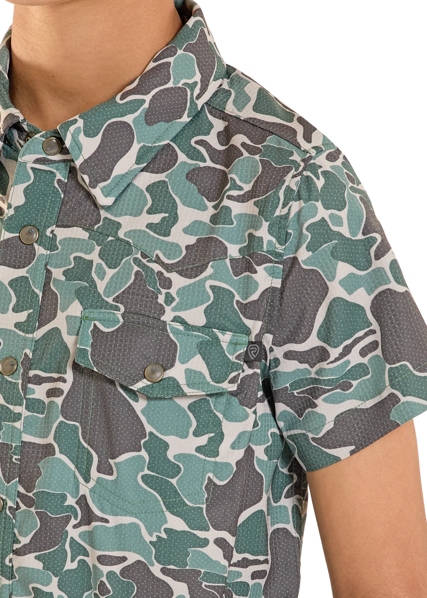 Rock&Roll Boys Tek Olive Camo SS Shirt