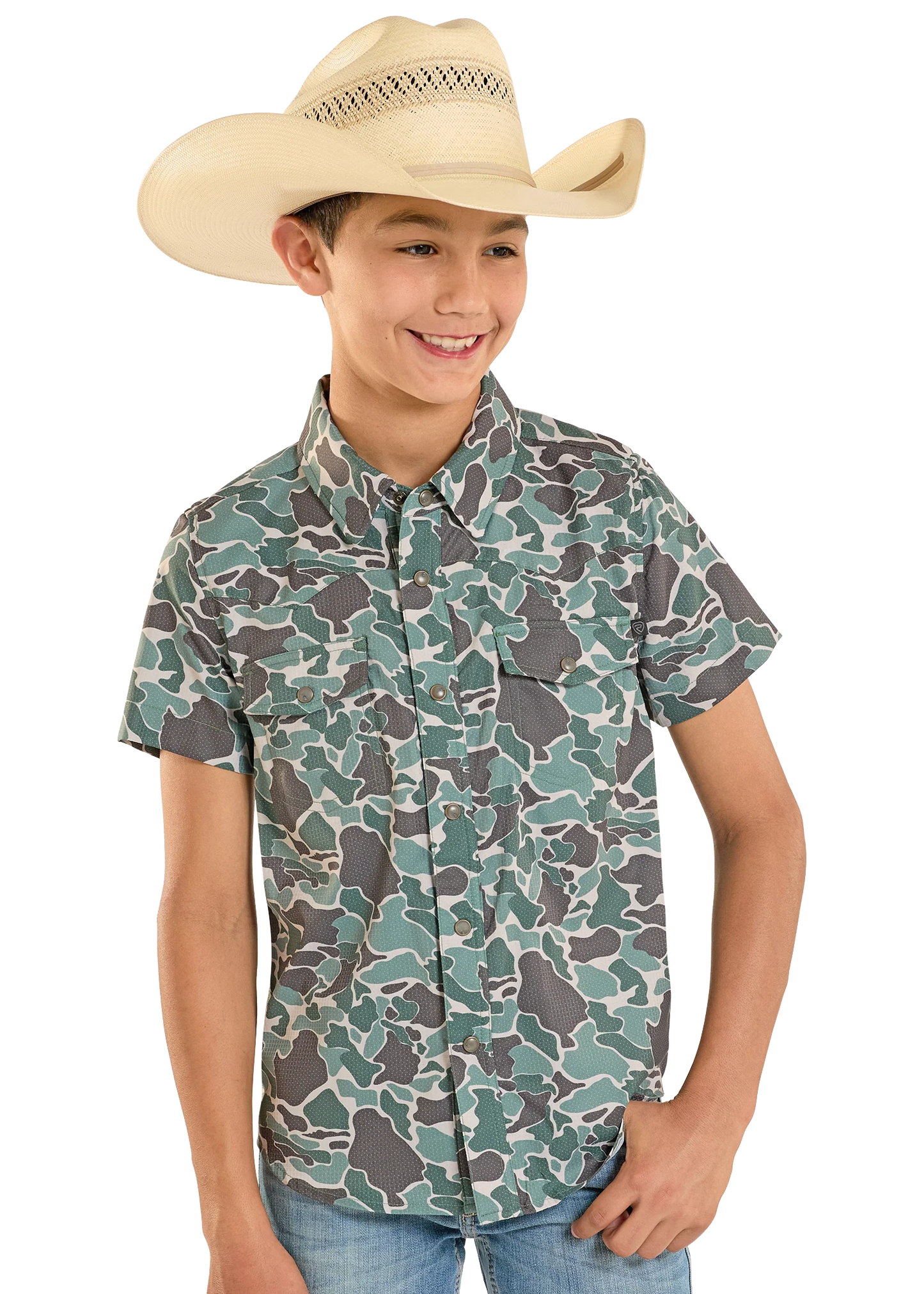 Rock&Roll Boys Tek Olive Camo SS Shirt